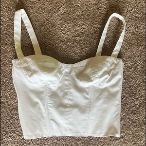 zara bustier top in white